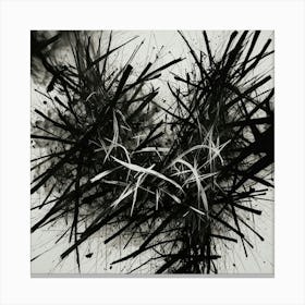 Black And White Abstract Painting 1 Canvas Print