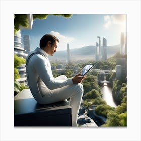 Futuristic Cityscape 210 Canvas Print