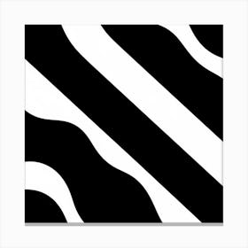 Abstract Graphic Black and White Lines Canvas Print