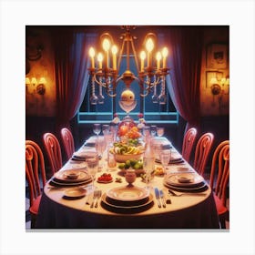 Dining Room Table Canvas Print