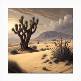 Joshua Tree In The Desert Canvas Print