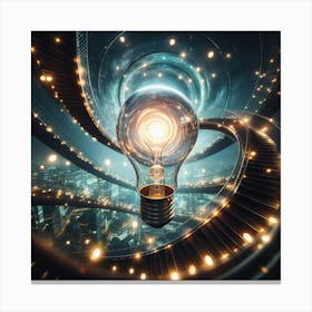 Futuristic Light Bulb Canvas Print