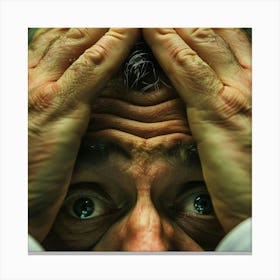 Man With His Hands On His Head Canvas Print