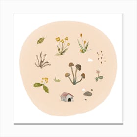 Foraging Square Canvas Print