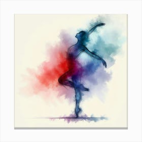 Ballerina Dancer In Watercolor 1 Canvas Print