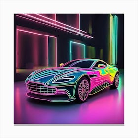 Aston Martin Neon Canvas Print