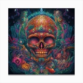 Skull Psychedelic Canvas Print