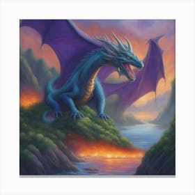 Dragon On Fire 1 Canvas Print
