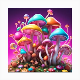 Colorful Mushrooms 1 Canvas Print