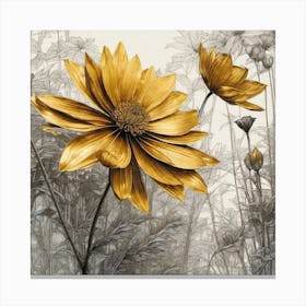 Gold Daisies Canvas Print