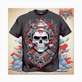 Skull T-Shirt Design 1 Canvas Print