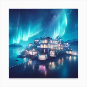 ethereal and dreamlike depiction of the Northern Lights, 4 Canvas Print