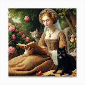 Lady Reading A Book 1 Canvas Print