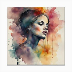 Watercolor Of A Woman Canvas Print