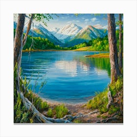 Lake In The Mountains 2 Canvas Print