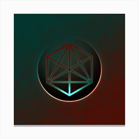 Geometric Neon Glyph on Jewel Tone Triangle Pattern 445 Canvas Print