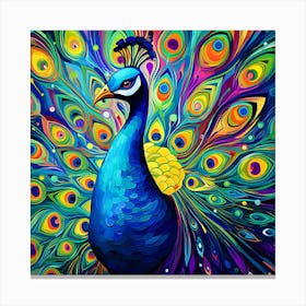 Peacock Painting 1 Canvas Print