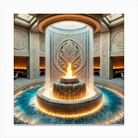 The Sacred Tigris Fountain In A Unique Dining Hall Canvas Print