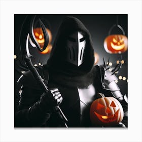 Halloween black knight Canvas Print