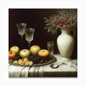 Fruit And Wine Canvas Print