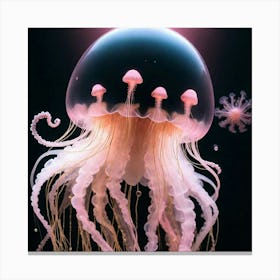Pink jellyfish 1 Canvas Print