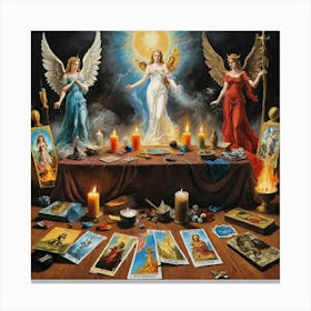 Angels And Tarot Cards Canvas Print