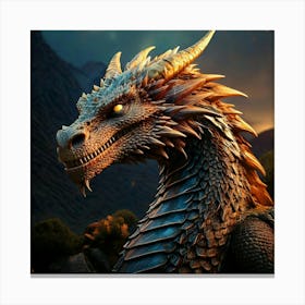 Firefly Majestic Earth Dragon A Regal And Powerful Mythical Creature 45092 Canvas Print