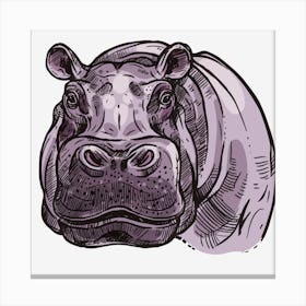 Hippopotamus Animal Wildlife Hippo Canvas Print