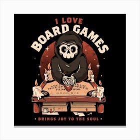 I Love Board Games - Funny Creepy Skull Gift 1 Canvas Print
