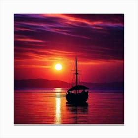 Sunset Sailboat 6 Canvas Print