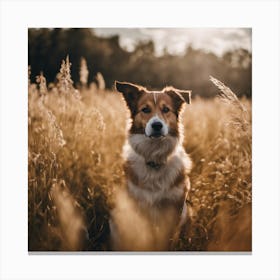 Dog In The Field 1 Canvas Print