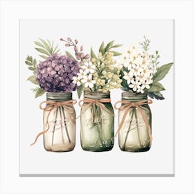 Three Mason Jars Canvas Print