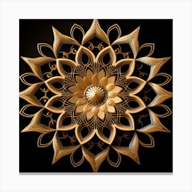 3d Golden Flower Canvas Print