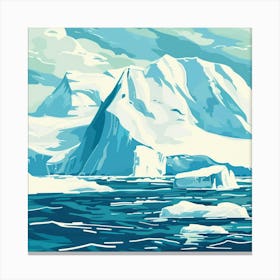 Icebergs In The Sea Canvas Print