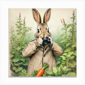 Rabbit With Camera 1 Canvas Print