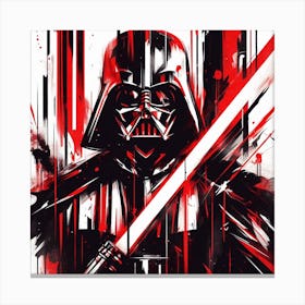 Darth Vader Red Streaks And Lightsaber Star Wars Art Print Canvas Print