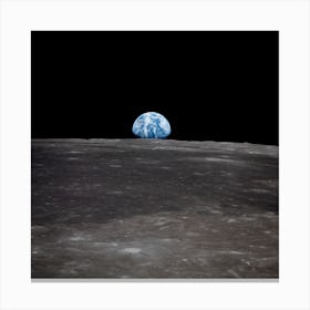 View Of Earth Rising Over Moon Horizon Taken From Apollo 11 Spacecraft Canvas Print