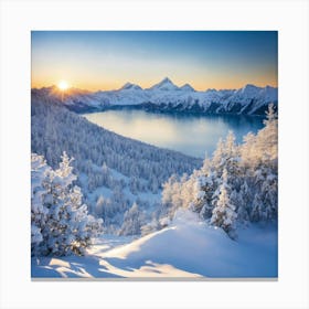 Sunrise Over Lake Canvas Print