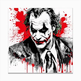 The Joker Portrait Ink Painting (1) Canvas Print