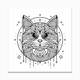 Cat Head In A Circle Canvas Print