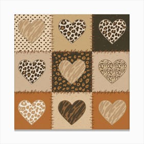 Leopard Hearts Canvas Print