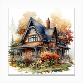 Watercolor Of A House 1 Canvas Print