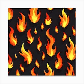 Flames On Black Background 46 Canvas Print