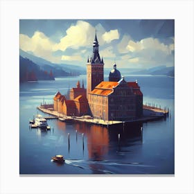 Castle On A Lake Canvas Print