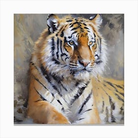 OIL PAINTING SIBERIAN TIGER 1 Canvas Print