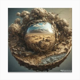 Sphere In The Desert Canvas Print
