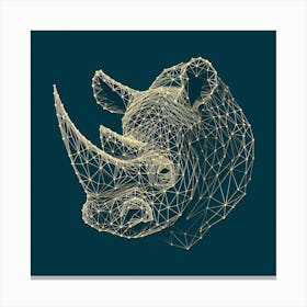 Polygonal Rhino String Art Concept Canvas Print