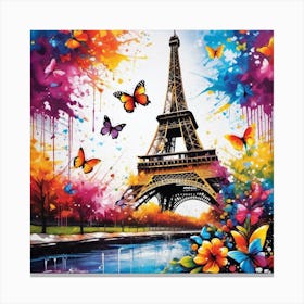 Paris With Butterflies 117 Canvas Print