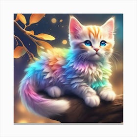 Rainbow Kitten 3 Canvas Print