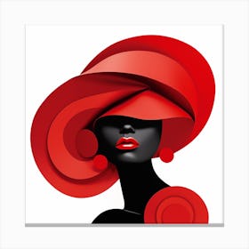 Black Woman In Red Hat 4 Canvas Print